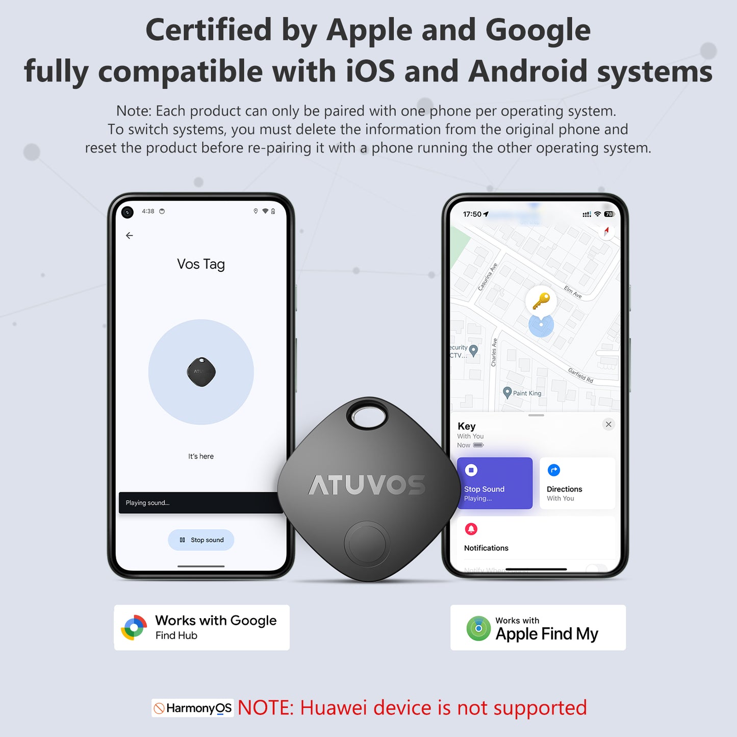ATUVOS Tag Black Item Finder (Android and iOS) AT2501