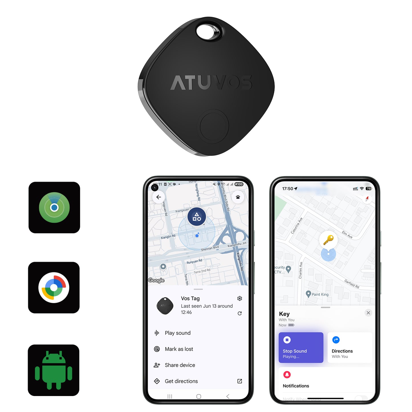 ATUVOS Tag Black Item Finder (Android and iOS) AT2501