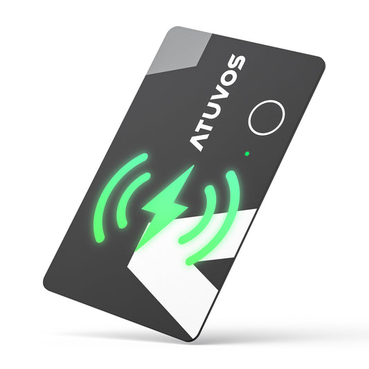 ATUVOS AT2403 Rechargeable Wallet Tracker Card Thin Finder 1.6mm, Rechargeable style Smart Card Air Tag Works with Apple Find My (iOS Only),  1 Pack
