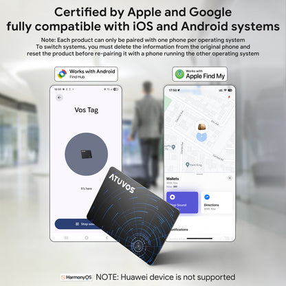 ATUVOS Dual-System Air Card Tag 1 Pack, Rechargeable