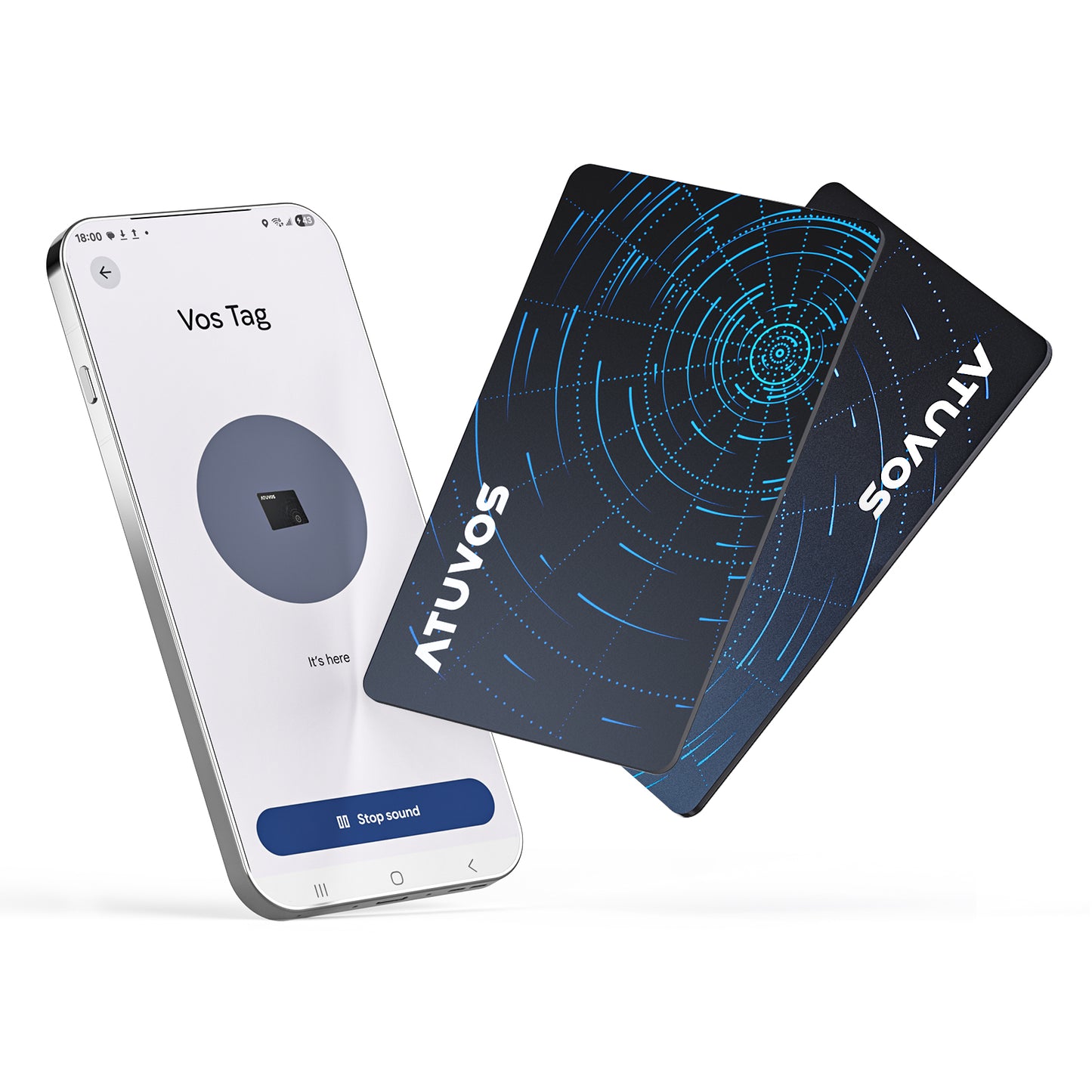 ATUVOS Dual-System Air Card Tag 2PCS(Android and iOS), Rechargeable