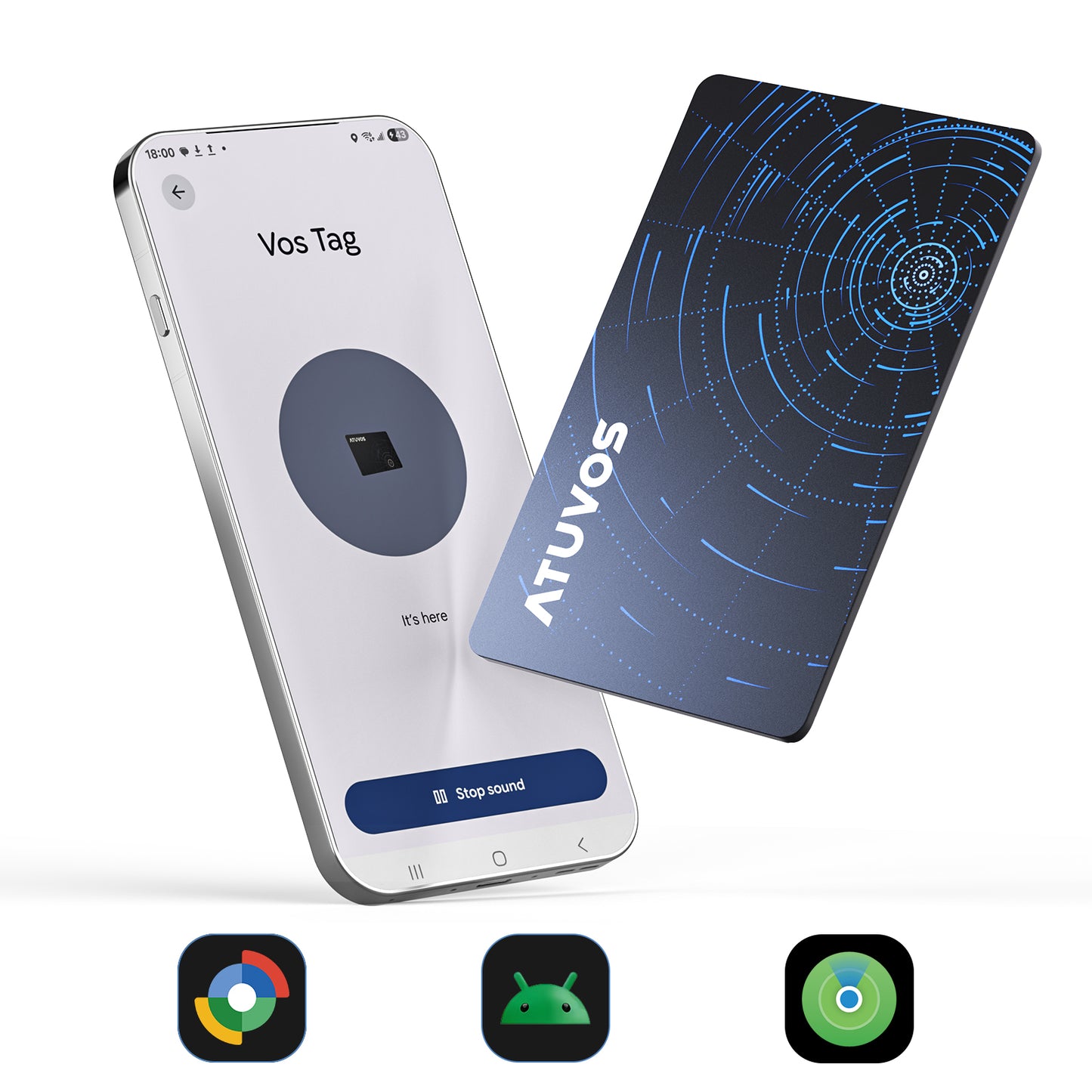 ATUVOS Dual-System Air Card Tag 1 Pack, Rechargeable