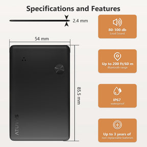 ATUVOS Bluetooth Versatile Wallet Finder- AT2203(iOS Only, Not Available in EU,AUS and JPN)